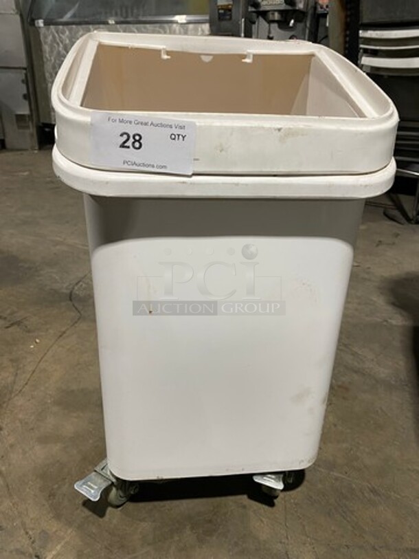 White Poly Ingredient Bin! On Casters! - Image 1 of 8