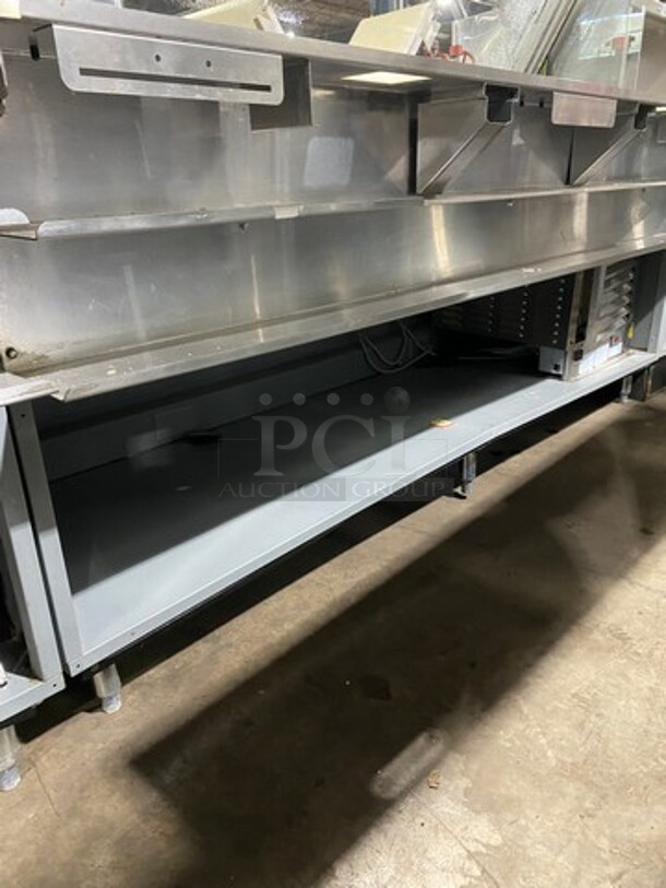 AMAZING! Duke Stainless Steel Commercial Subway Prep Line w/ Lowering Sneeze Guards! (1) Hot Well, (2) Refrigerated Prep Tables! - Image 8 of 12