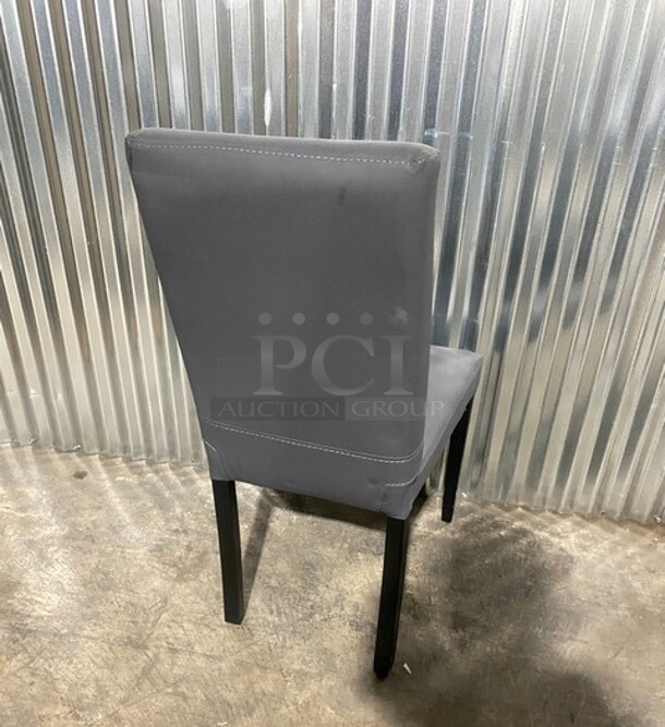 NEW! Grey Vinyl Dining Chair! 2x Your bid! - Image 3 of 6