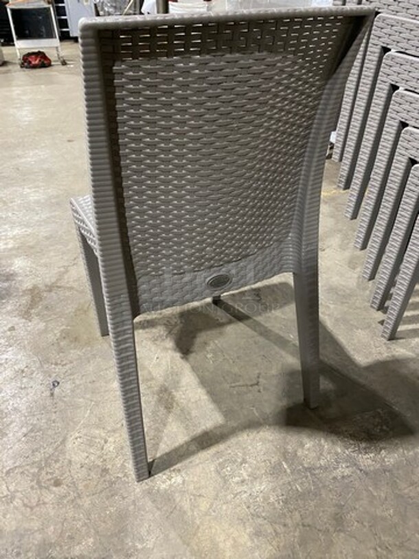 Brand New! Starlux Heavy Duty Poly Outdoor Wicker Style Dining Chairs! Suitable For Indoor/Outdoor Use!  5 X Your Bid!
 - Image 3 of 8