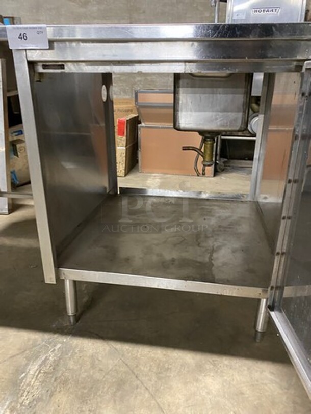 All Stainless Steel Commercial Custom-Made Workstation! With Built In Hand Sink! With Faucet And Handles! With Back Splash! With Storage Space Underneath! All Stainless Steel! On Legs! - Image 7 of 8