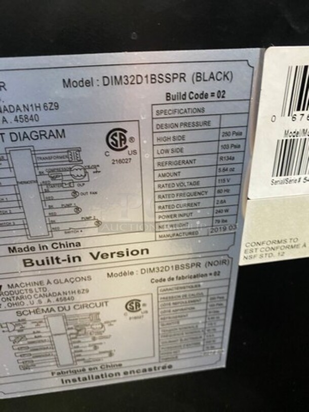 NEW! OUT OF THE BOX! SCRATCH-N-DENT! Danby Undercounter Ice Maker! 32LB Ice Capacity! Model: DIM32D1BSSPR - Image 5 of 8