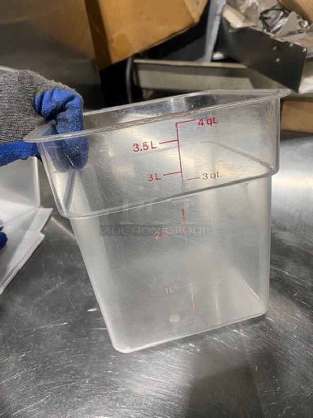 ALL ONE MONEY! Cambro 4Qt Clear Poly Food Container! - Image 3 of 5