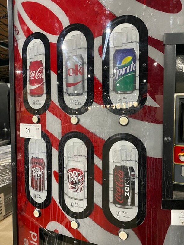 SWEET! Dixie Narco Metal Commercial Can Vending Machine w/ Cash and Coin Acceptor! MODEL DN276E SN:09856706AZ 115V 1PH  - Image 6 of 9
