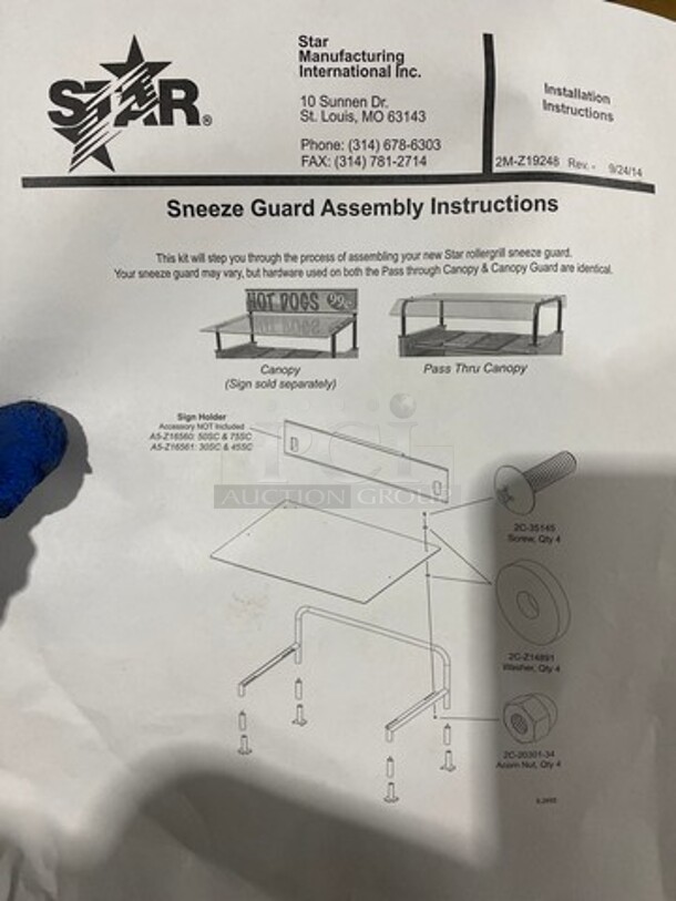 NEW! IN THE BOX! Star Glass Sneeze Guard! Model: 8A50SGG - Image 5 of 5