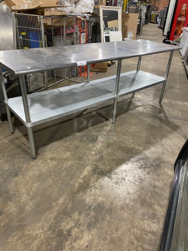 L & J Solid Stainless Steel Work Top/ Prep Table! With Storage Space Underneath! On Legs!