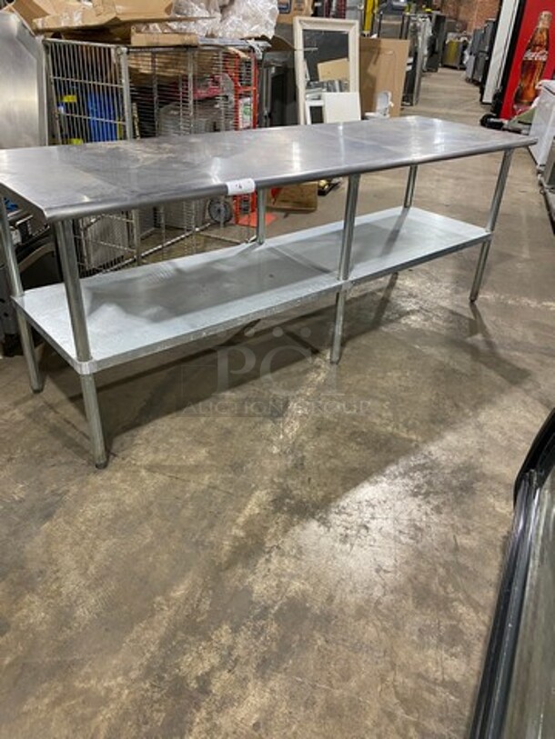 L & J Solid Stainless Steel Work Top/ Prep Table! With Storage Space Underneath! On Legs! - Image 1 of 7