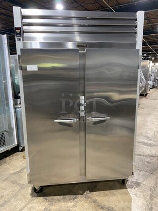 Traulsen Commercial 2 Door Reach In Refrigerator! With Poly Coated Racks! All Stainless Steel! Model: G20010 SN: T64758B04 115V 60HZ 1 Phase