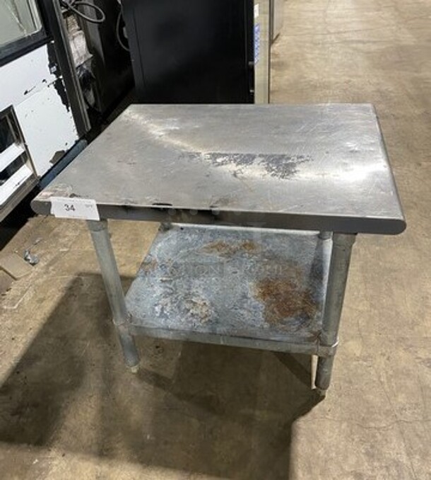 L & J Solid Stainless Steel Work Top/ Prep Table! With Storage Space Underneath! On Legs! - Item #1096289