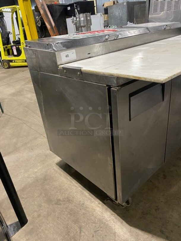 True Commercial Refrigerated Pizza Prep Table! With Commercial Cutting Board! With 2 Door Storage Space Underneath! Poly Coated Racks! All Stainless Steel! On Casters! Model: TPP60 SN: 13730805 115V 60HZ 1 Phase - Image 2 of 10