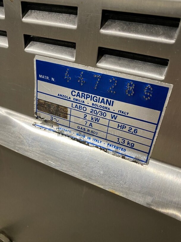 Carpigiani Commercial Floor Style Ice Cream Batch Freezer! All Stainless Steel! Model LABO2030C Serial 447289! On Casters! - Image 8 of 9