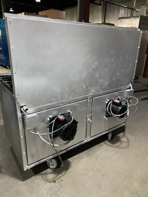 Nice! Imperial Natural Gas Powered 10 Burner Stove! With Double Full Size Convection Ovens Underneath! On Commercial Casters! - Image 3 of 10