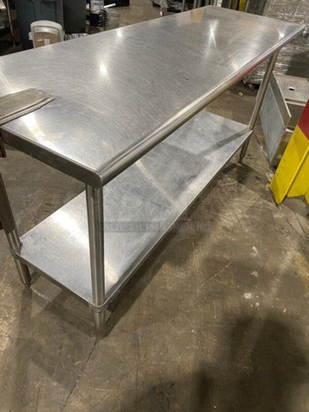 Solid Stainless Steel Work Top/ Prep Table! With Mounted Can Opener! With Storage Space Underneath! On Legs! - Image 3 of 8