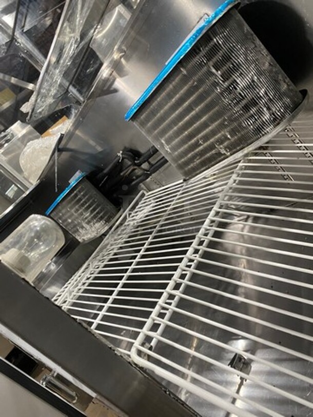 LATE MODEL! 2018 Leader Commercial Refrigerated Food Serving Station Counter/ Cold Pan! With Sneeze Guard! Stainless Steel Body! On Casters! Model: LM96SB SN: AB03M3002 115V 60HZ 1 Phase - Image 7 of 8