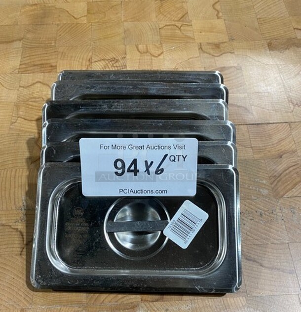 All Stainless Steel 1/9 Food Pan Lids! 6x Your Bid