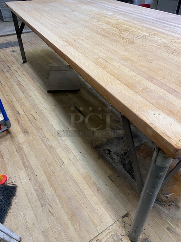 Heavy Duty 5 By 10, 1 1/2" Thick Bakery/ Butcher Block Prep Table! - Image 3 of 7