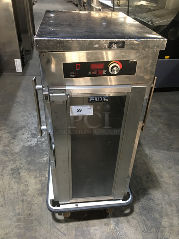 CUTE! FWE Commercial Single Door Food Warmer Cabinet! Holds Full Size Pans! All Stainless Steel! On Casters! Model: PST-10 SN: 03064051 120V 60HZ 1 Phase