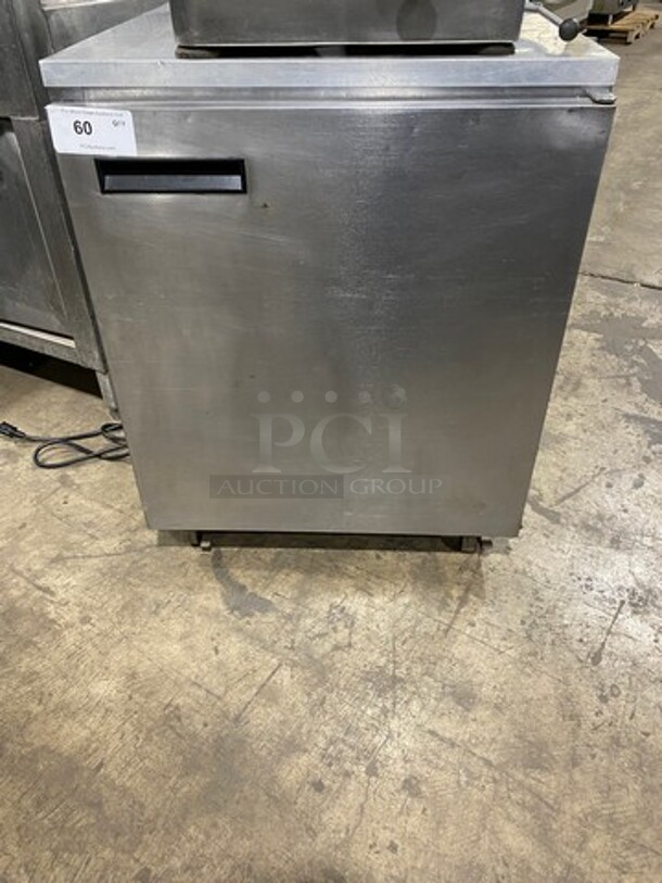 Delfield Commercial Single Door Lowboy/ Worktop Cooler! With Poly Coated Racks! All Stainless Steel! SN: 1405152002438 115V 60HZ 1 Phase