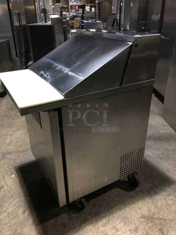 BEAUTIFUL! True Commercial Refrigerated Sandwich Prep Table! With Cutting Board! With Poly Coated Racks! All Stainless Steel! On Casters! Model: TSSU-27-12M-B SN: 14301980 115V 60HZ 1 Phase - Image 2 of 10