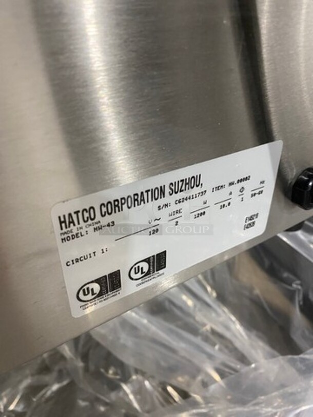 NEW! IN THE BOX! Hatco Commercial Countertop Single Well Food Warmer! All Stainless Steel! Model: HW43 SN: C624411737 120V 60HZ 1 Phase - Image 6 of 9