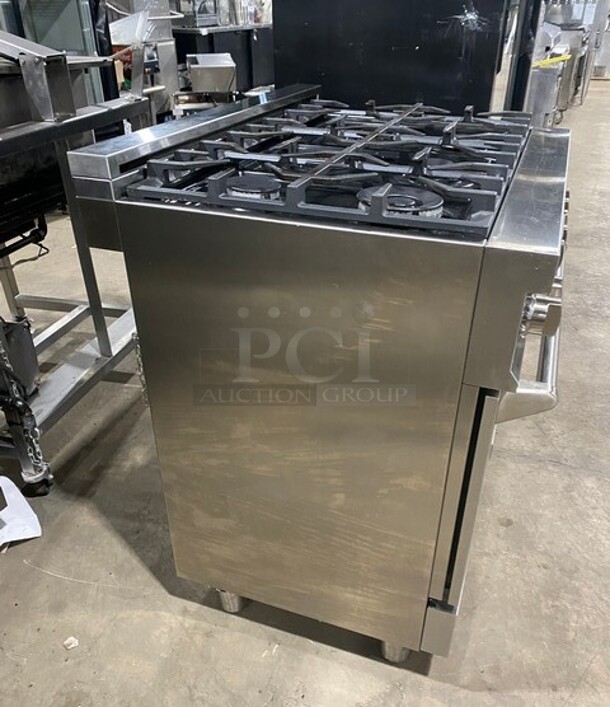 Zline Commercial Gas Powered 6 Burner Stove! With Oven Underneath! Stainless Steel! MODEL RG36 SN: RG36GE2112049103 120V  - Image 2 of 11