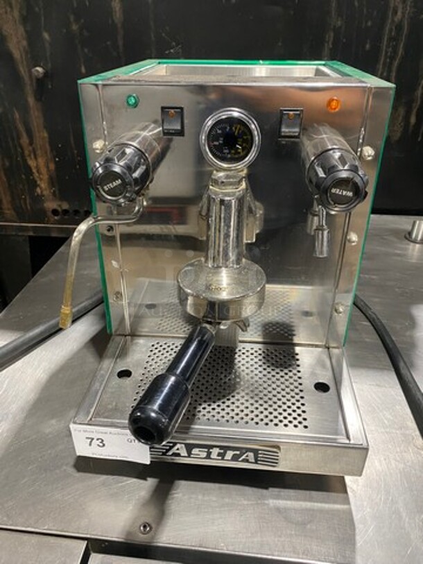 Astra Commercial Countertop Single Group Espresso Machine! All Stainless Steel! On Small Legs! Model: MEGASC SN: 950936 110V - Image 3 of 10