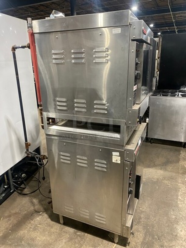 Sweet! 2014 Market Forge Commercial Natural Gas Powered Double Deck Convection  Steamer Cabinet! All Stainless Steel! On Legs! 2x Your Bid Makes One Unit! Model: SIRIUS II-6! - Image 3 of 12