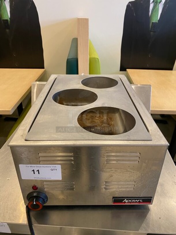 LATE MODEL! 2021 Adcraft Commercial Countertop Single Well Food Warmer! All Stainless Steel! WORKING WHEN REMOVED! Model: FW1200W 120V
