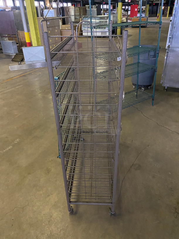 6 Tier Metal Wire Shelf! On Casters! - Image 2 of 5