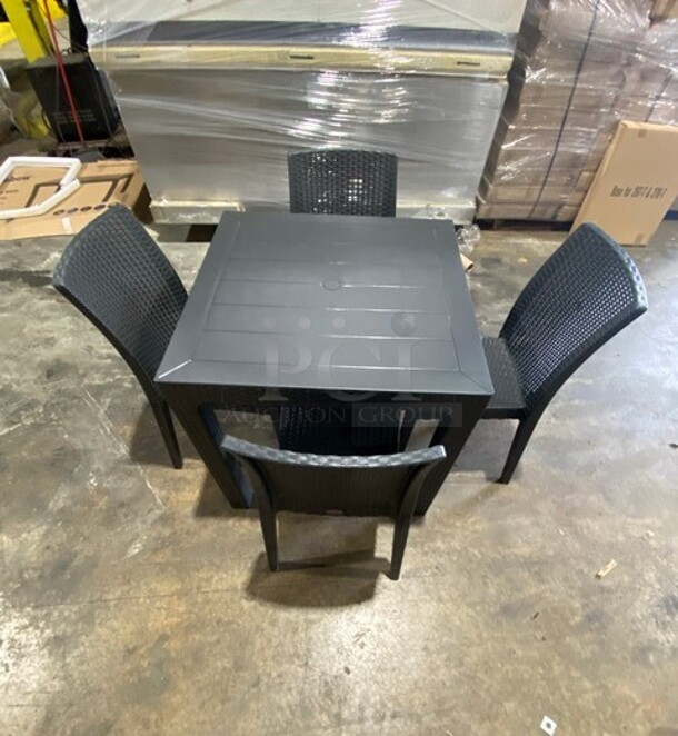 Brand New! Rainbow Arizona Heavy Duty Poly Outdoor Wicker Style Dining Table! With Four Heavy Duty Poly Wicker Style Starlux Dining Chairs! ALL ONE MONEY! - Image 4 of 5