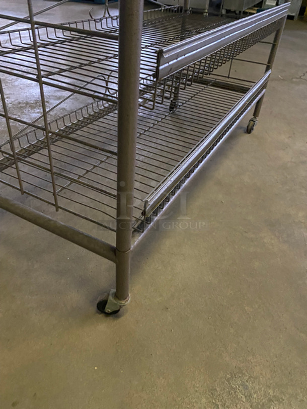 6 Tier Metal Wire Shelf! On Casters! - Image 4 of 5