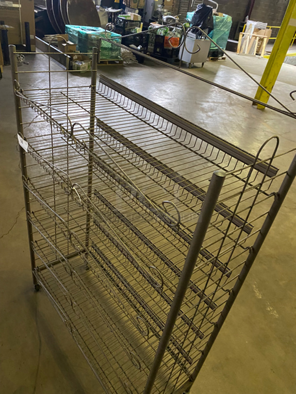 6 Tier Metal Wire Shelf! On Casters! - Image 5 of 5