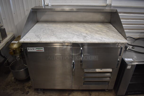 Bari 121 Stainless Steel Commercial Dough Retarder w/ Stone Countertop on Commercial Casters. 115 Volts, 1 Phase. 50x32x48. Tested and Powers On But Temps at 57 Degrees
