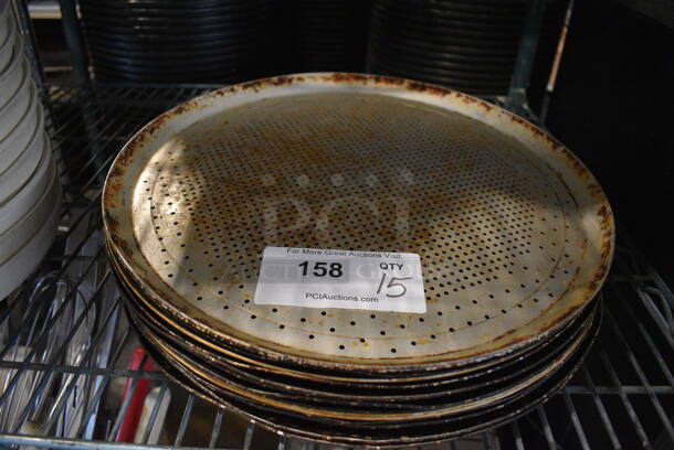 15 Metal Round Perforated Baking Pans. 15.25x15.25x1. 15 Times Your Bid!