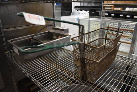 2 Metal Fry Baskets. 6.5x25x10. 2 Times Your Bid!
