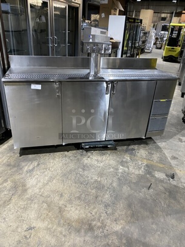 NICE! Glastender Commercial Refrigerated 4 Tap Kegerator! Stainless Steel! Model: KC84R6SSH SN: 404104506N 115V 60HZ 1 Phase