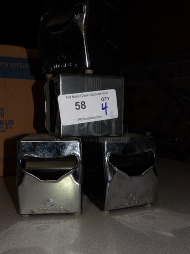 Black and Chrome Vintage Napkin Dispenser, Your Bid X 4