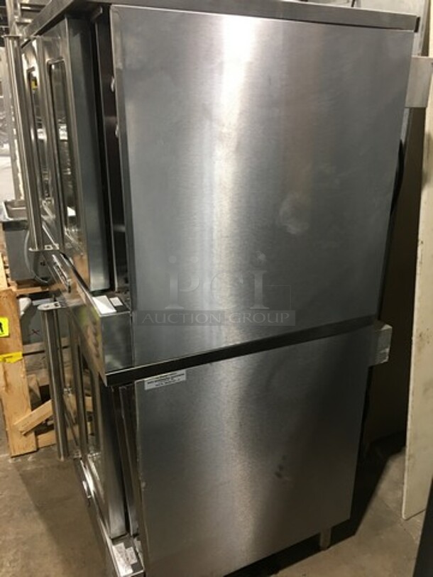 FAB! Southbend Commercial Electric Powered Double Deck Convection Oven! With View Through Doors! Metal Oven Racks! All Stainless Steel! On Legs! 2x Your Bid Makes One Unit! Model: ES20SC SN: 09J921032 - Image 2 of 12