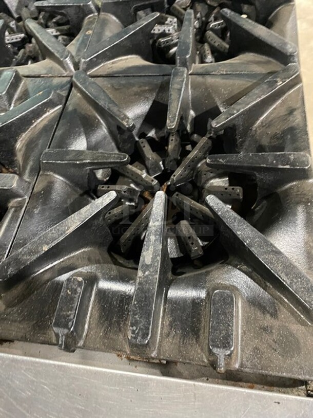 Garland Commercial Natural Gas Powered 6 Burner Stove! With Raised Back Splash! With Oven Underneath! Metal Oven Rack! All Stainless Steel! On Casters! - Image 6 of 8
