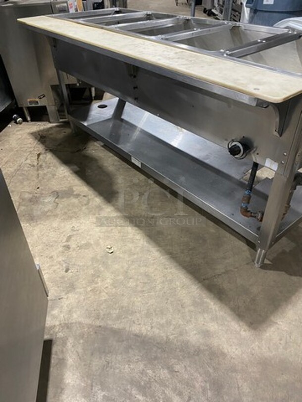 All Stainless Steel 5 Well Natural Gas Powered Steam Table! On Legs!  - Image 3 of 9