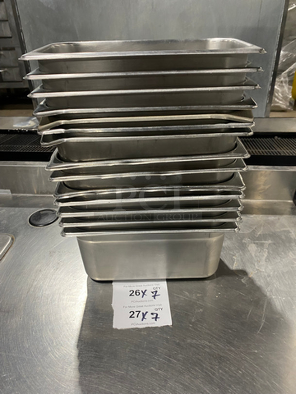 Steam Table/ Prep Table Pans! All Stainless Steel! 7x Your Bid!