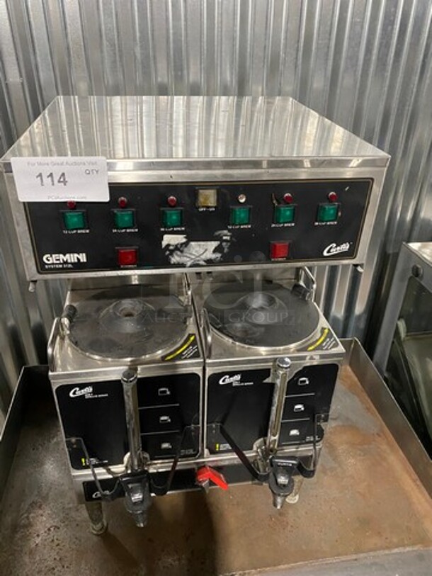 Curtis Commercial Countertop Dual Coffee Brewing Machine! With Hot Water Dispenser! With Beverage Holders/Dispensers! All Stainless Steel Body! On Small Legs! Model: GEM312IL10 SN: 10353419 220V 60HZ 1 Phase - Image 1 of 7