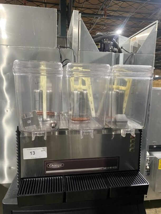 Late Model Omega 3 Head Refrigerated Juice Dispenser! Model OSD30 Serial 3SD20D100289! 120V 1 Phase!  - Image 1 of 7