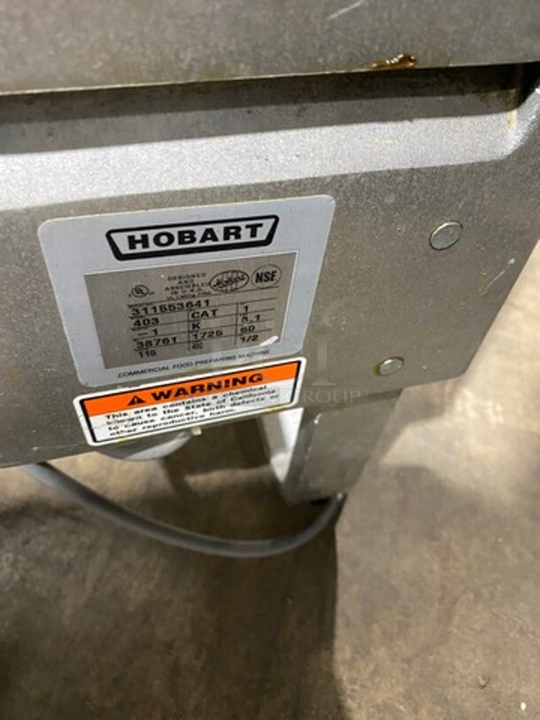 Hobart Commercial Countertop Meat Tenderizer Machine! Stainless Steel Body! Model: 403 SN: 311553641 115V 60HZ 1 Phase - Image 7 of 8