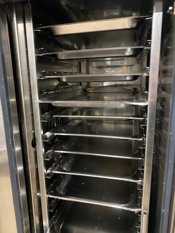 Nice! Alto Shaam Commercial Electric Powered Combitherm Convection Oven! With Underneath Storage Space! All Stainless Steel! On Legs! Working When Removed!  Model: CTP1010E SN: 1631730000 208/240V 60HZ 3 Phase - Image 5 of 10