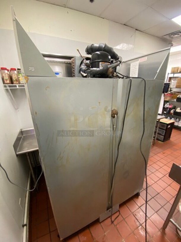 Continental Commercial 2 Door Reach In Freezer! With Poly Coated Racks! All Stainless Steel! On Casters! WORKING WHEN REMOVED! Model: 2FS SN: 15844126 115V 60HZ 1 Phase - Image 3 of 8