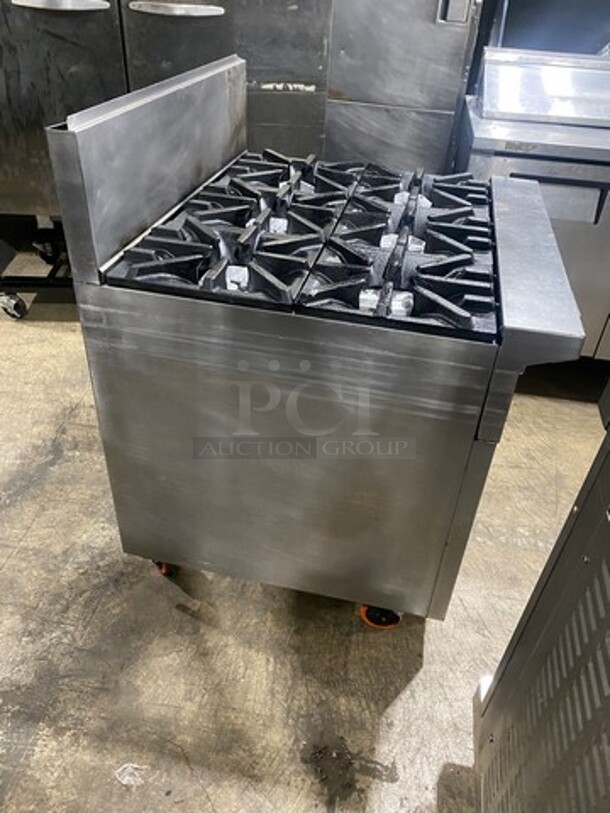 Garland Commercial Natural Gas Powered 6 Burner Stove! With Back Splash! With Storage Space Underneath! All Stainless Steel! On Casters! Model: U366S SN: 1602100101648! Working When Removed! - Image 4 of 9