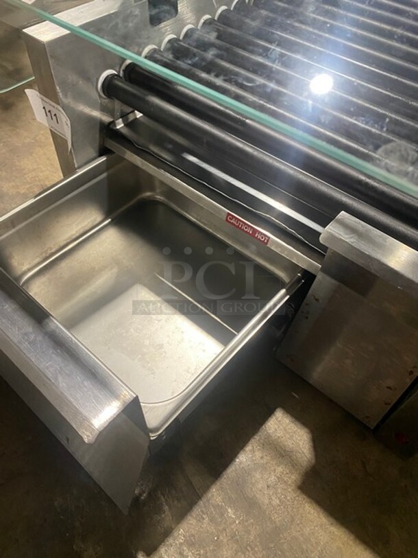 Star Stainless Steel Commercial Countertop Hot Dog Roller w/ Sneeze Guard and Bun Drawer! MODEL 45STBDE  120V 1PH - Image 6 of 10