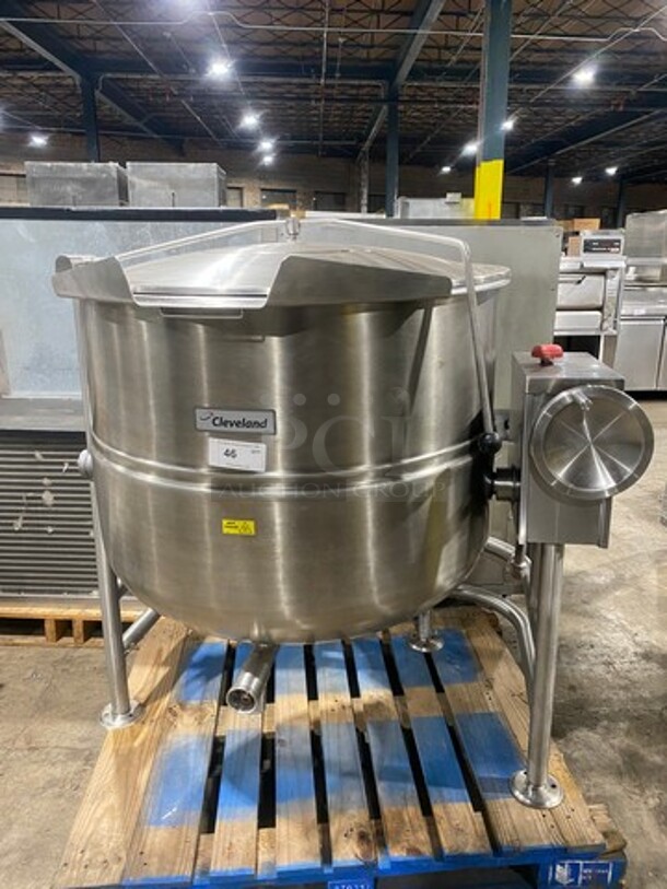 NICE! 2012 Cleveland Commercial 100 Gallon Tilting Soup Kettle! All Stainless Steel! Model: KDL100T SN: 120323052568