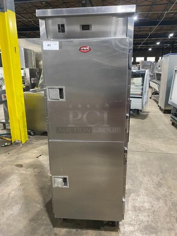 Sweet! FWE All Stainless Steel Floor Style Electric Powered Food Warming Cabinet! Model TST16CHP Serial 133891303! 120V 1Phase! On Commercial Casters!